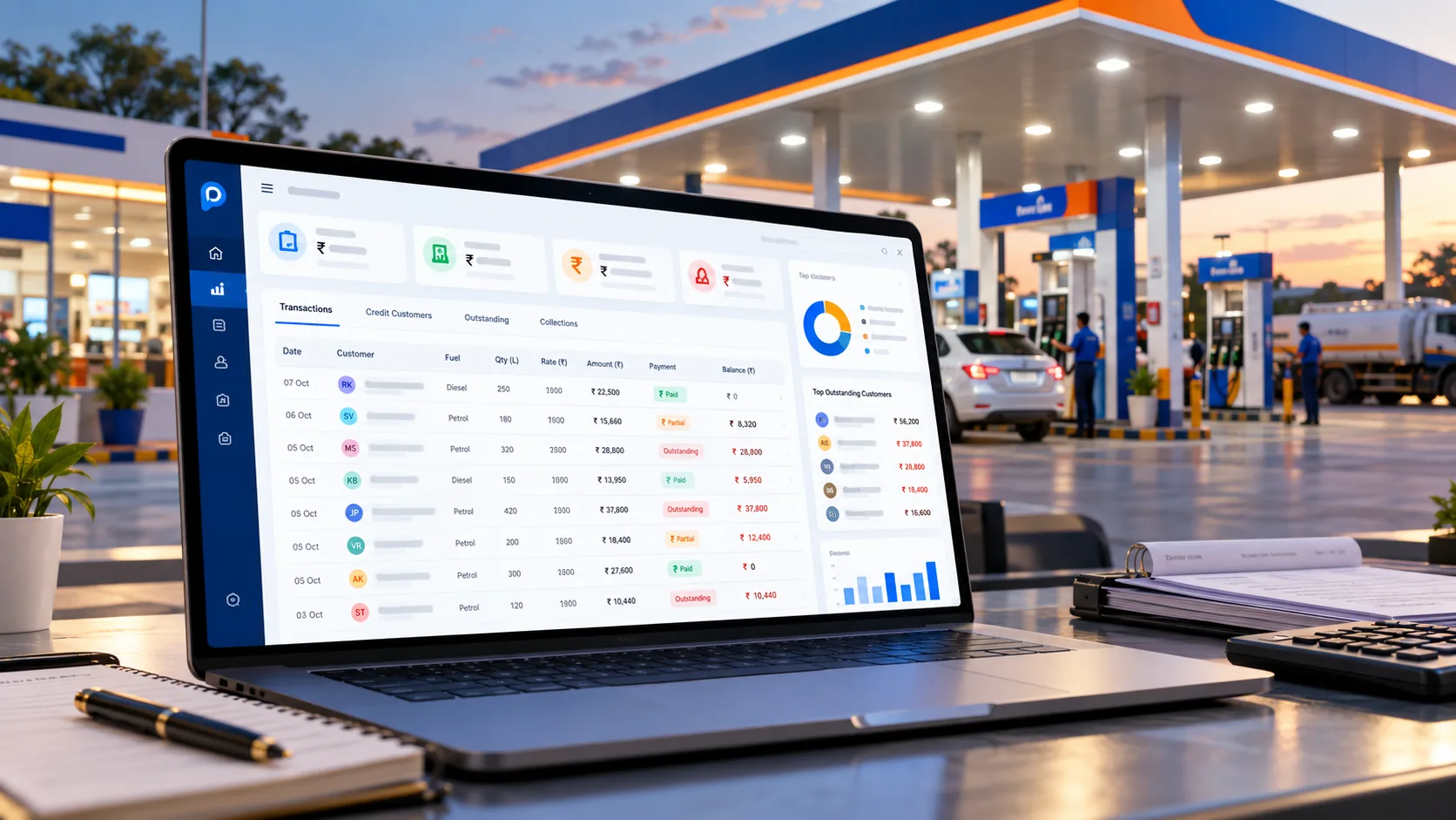 Petrol Pump Accounting Software: The Complete Guide to Ledgers, Credit Customers & Outstanding Reports